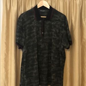 Dolce camo polo with plaque